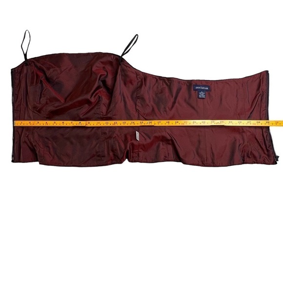 Ann Taylor Velvet Slik Blend Black Sleeveless Structured Tube Top Blouse Sz 6 - Picture 15 of 16